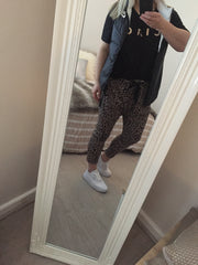 Leopard Lounge Slouchies- Blush