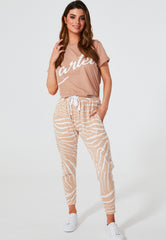 KENJI COMEBACK PANTS -BLUSH ZEBRA