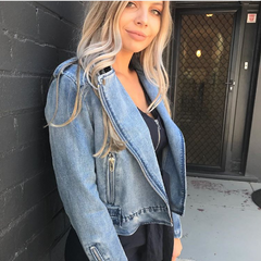 Avery Biker Jacket | Denim