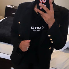 Cartel & Willow -MOI CROP TEE - BLACK