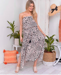 Talia Leopard Dress -Blush