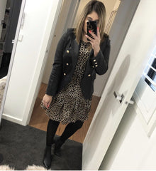 Palermo Blazer    - Black Pu leatherette